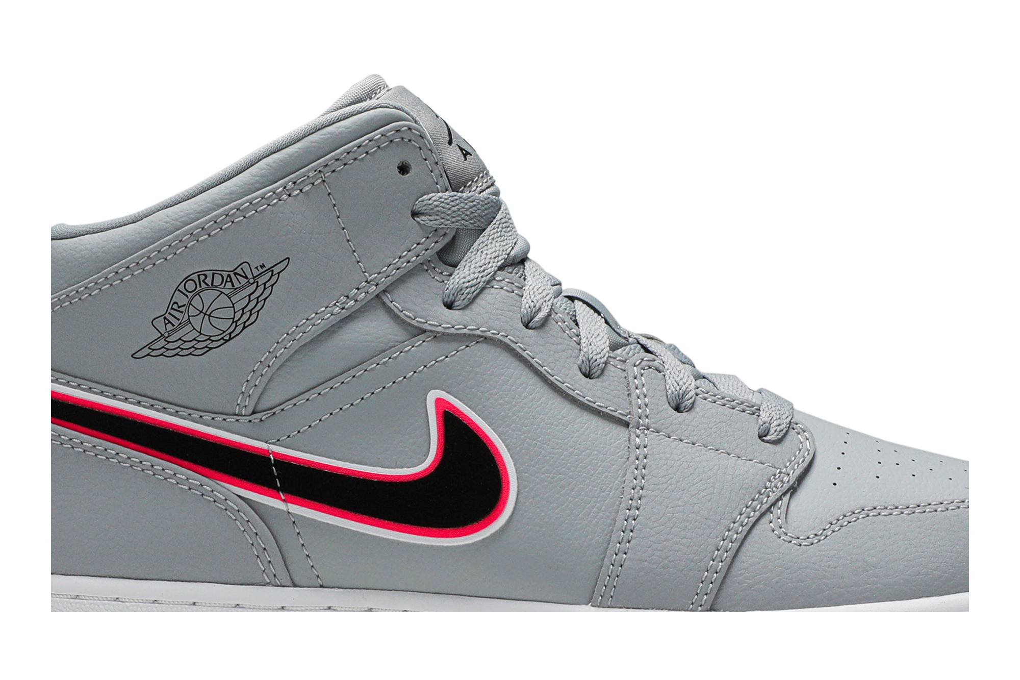 (Grade School) Air Jordan 1 Mid ‘Wolf Grey Pink’ 555112-060