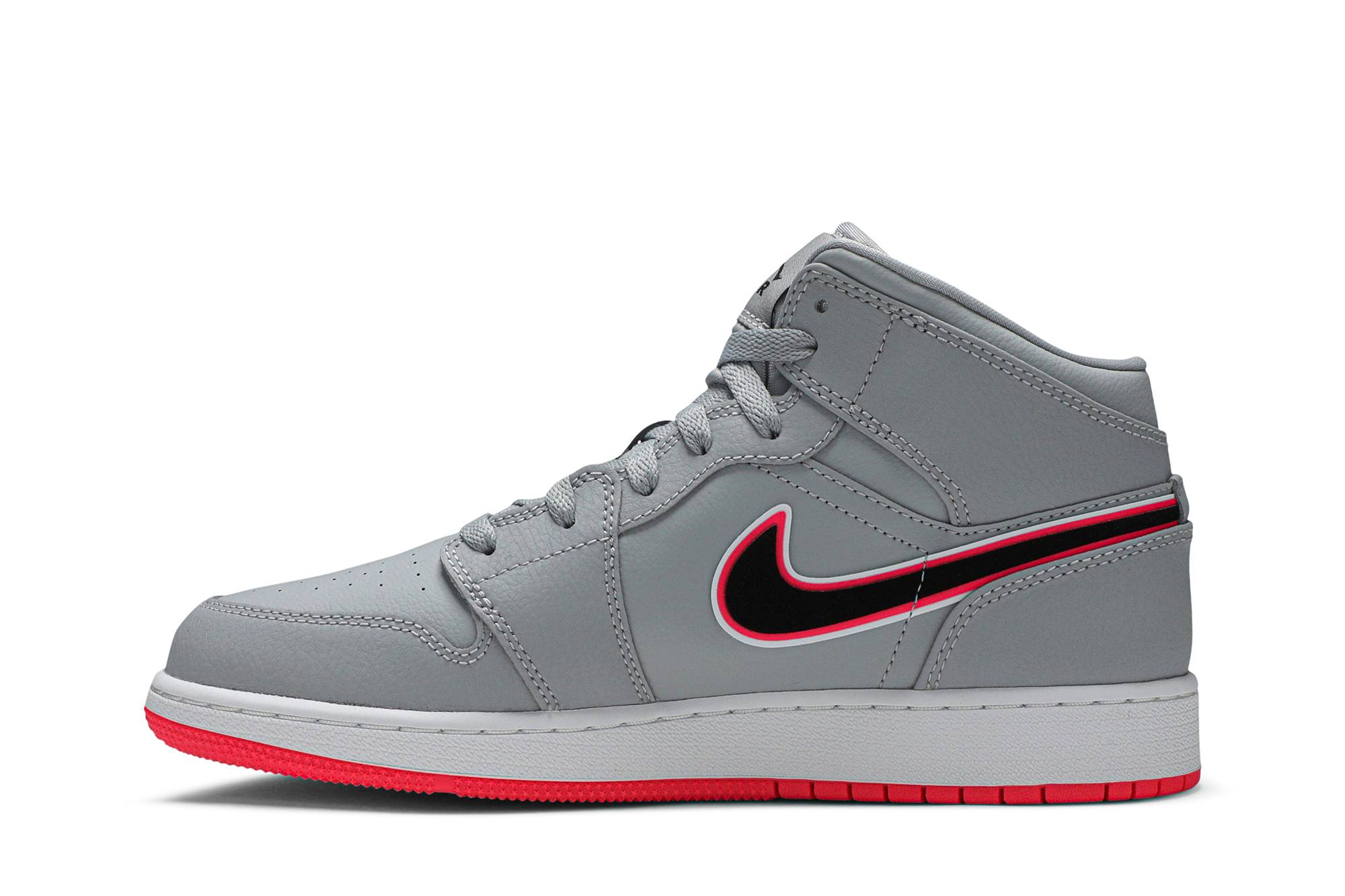 (Grade School) Air Jordan 1 Mid ‘Wolf Grey Pink’ 555112-060