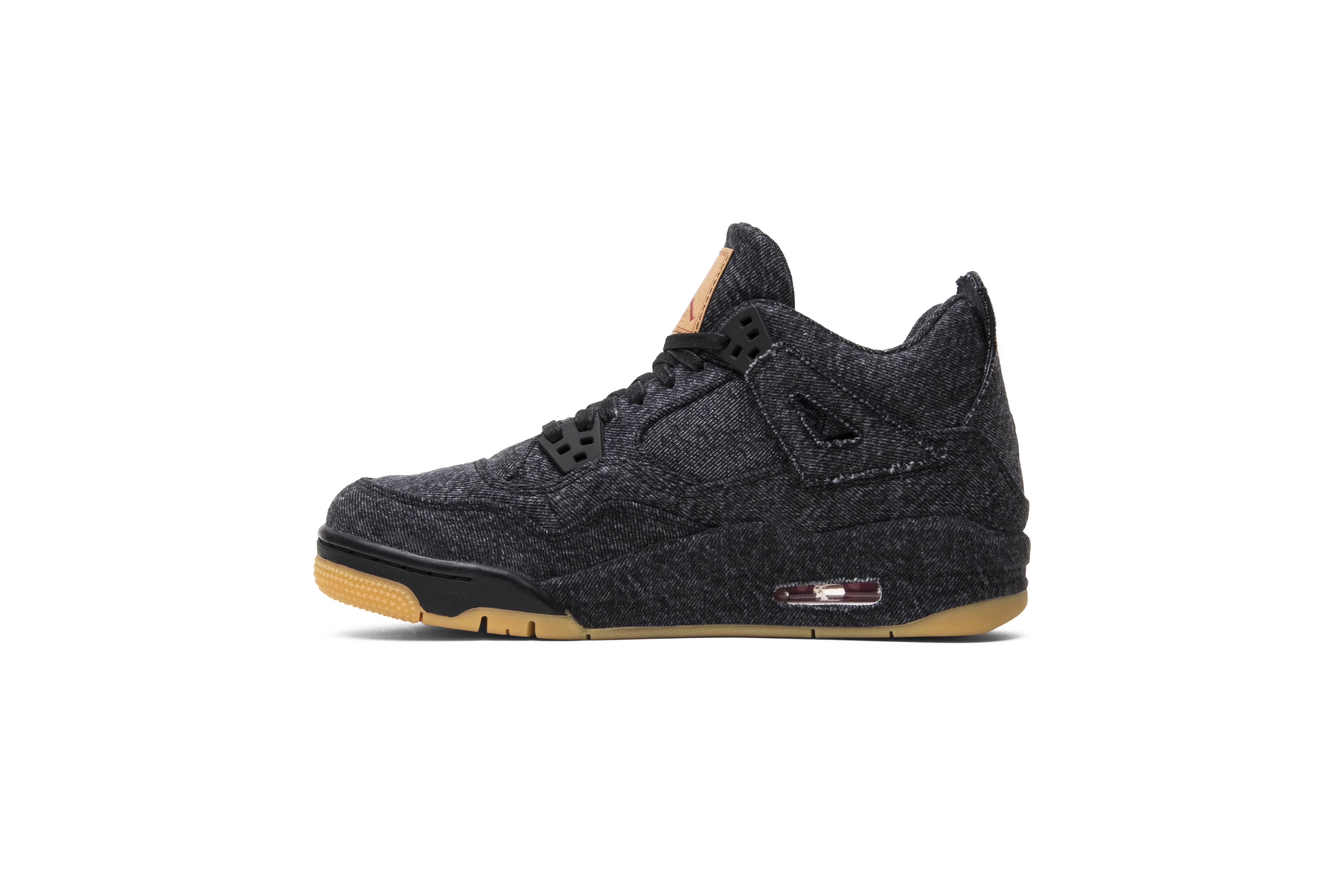 (grade school) L*v*s x air jordan 4 retro black denim (L*v*s tag) aq9103-001 nicesnk