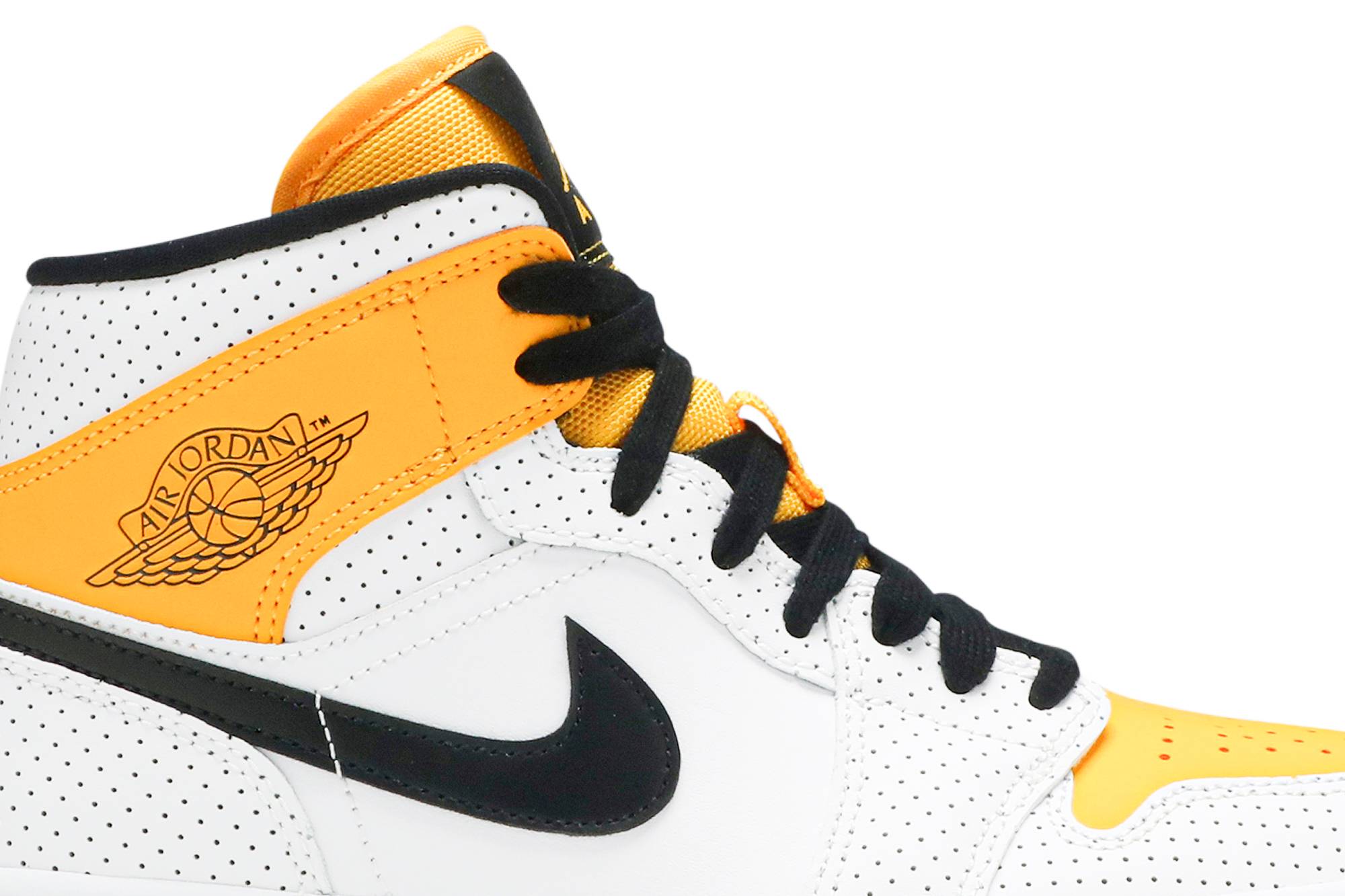 (Women) Air Jordan 1 Mid ‘Perforated – White University Gold’ BQ6472-107