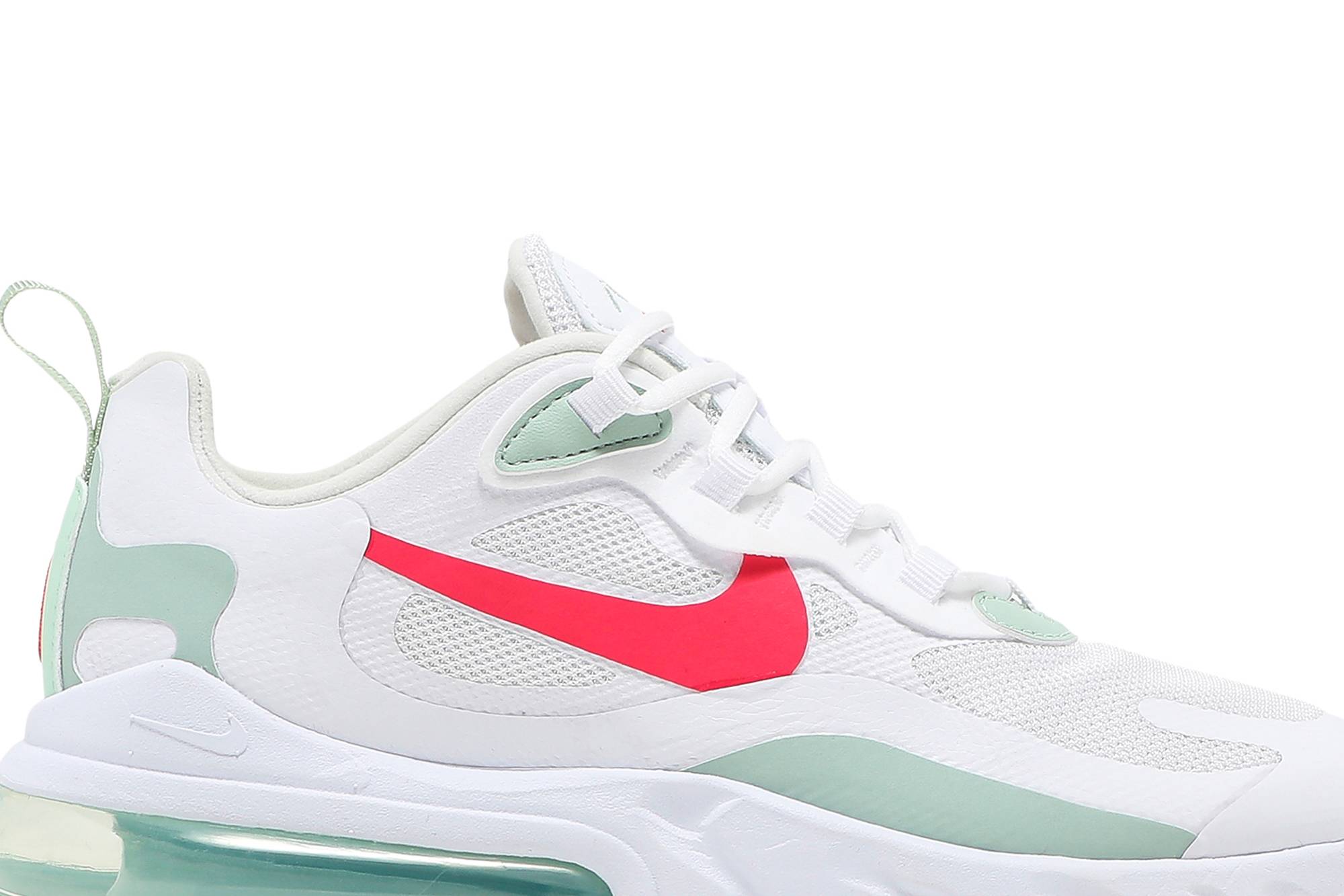 (Women) Nike Air Max 270 React White Pistachio Crimson CV3025-100 Nicesnk