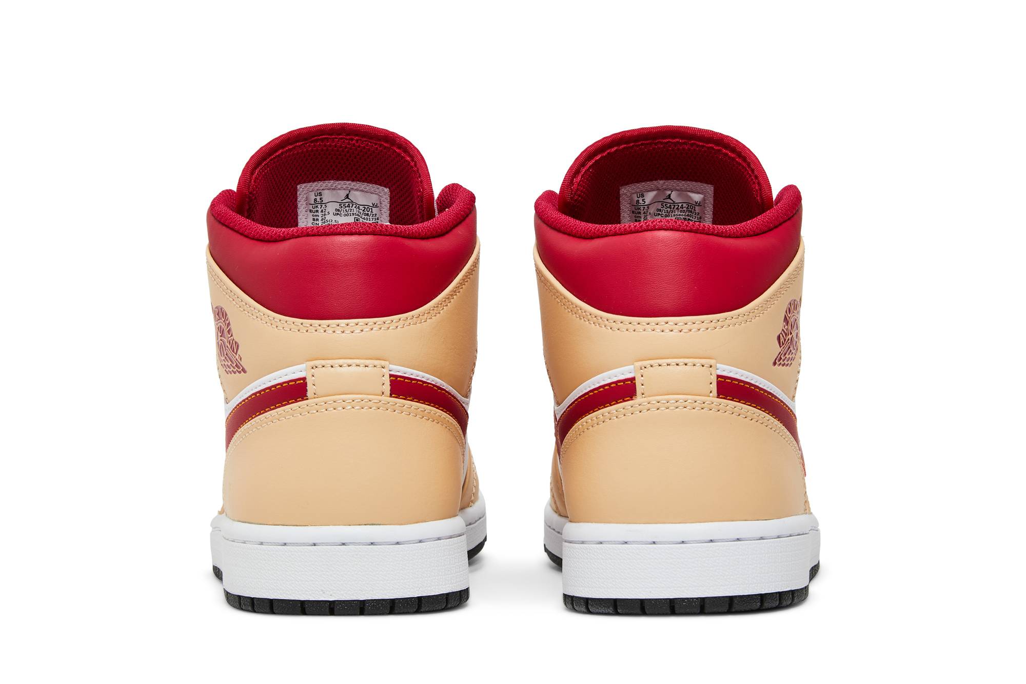 Air Jordan 1 Mid Beige Red 554724-201 Nicesnk