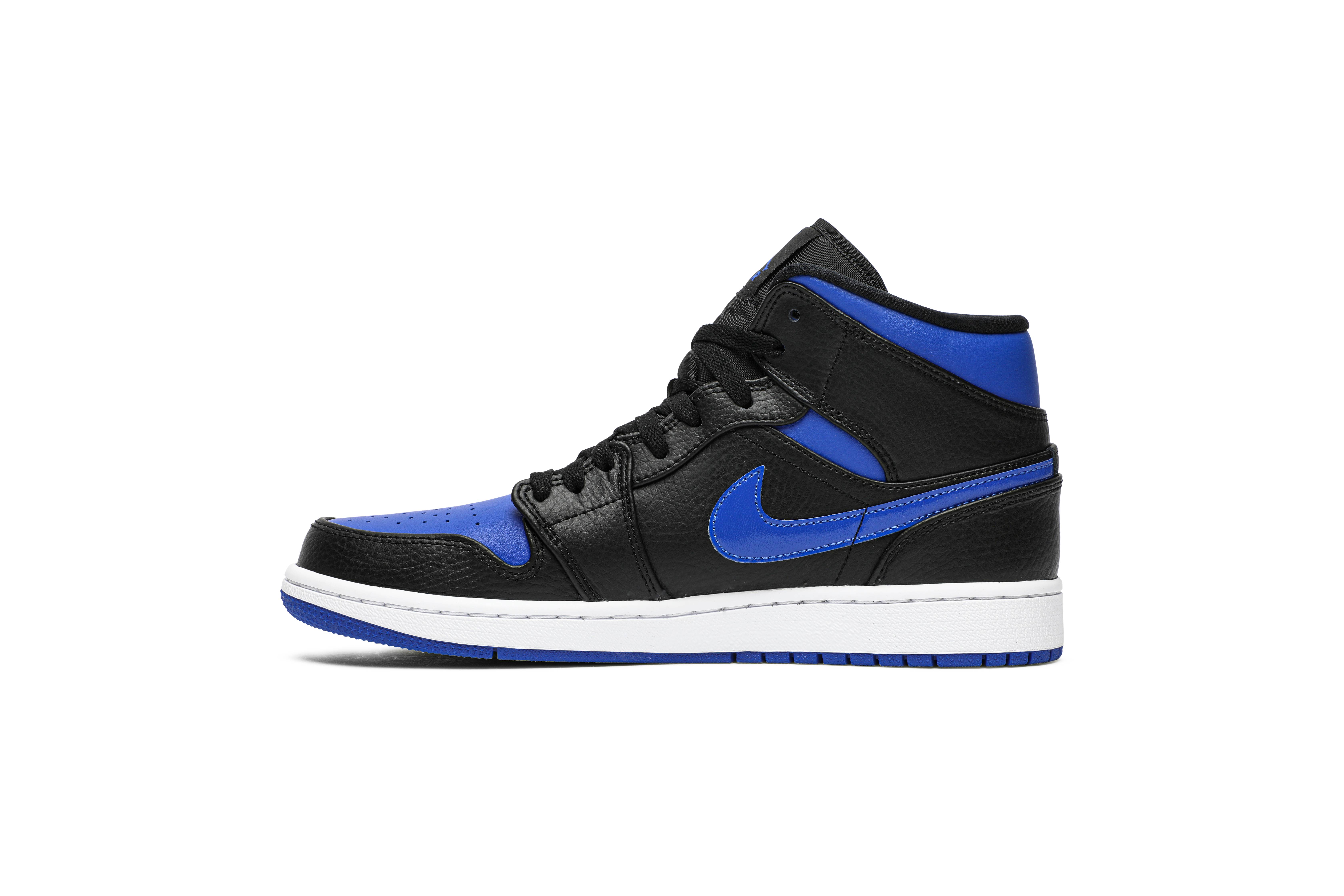 Air Jordan 1 Mid Black Hyper Royal 554724-068 Nicesnk